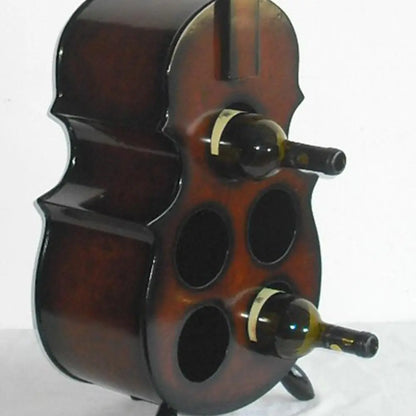 Cocoa Brown Violin Wine Rack Venetian Design 100% Heart Made Products