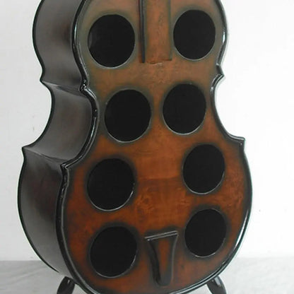 Wood Brown Violin Wine Rack Venetian Design 100% Heart Made Products