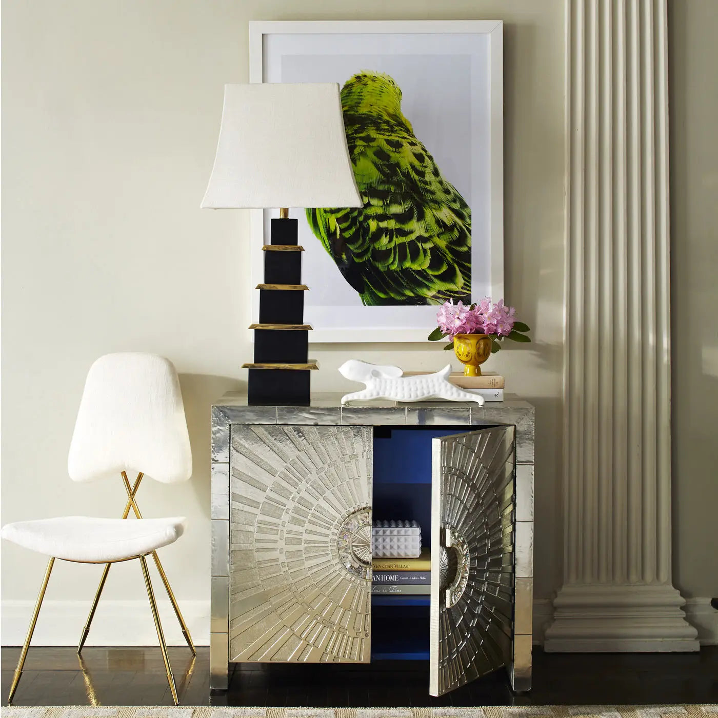 Metal Console Cabinet Venetian Design